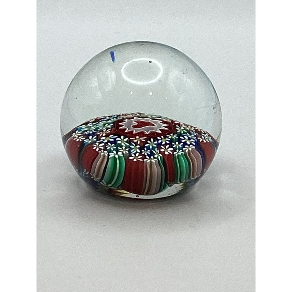 Vintage Millefiori Italian Art Glass Paperweight-Murano-Million Flowers